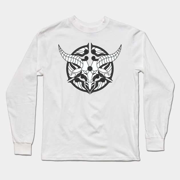 Dragon's Crest (Black Outline) Long Sleeve T-Shirt by inotyler